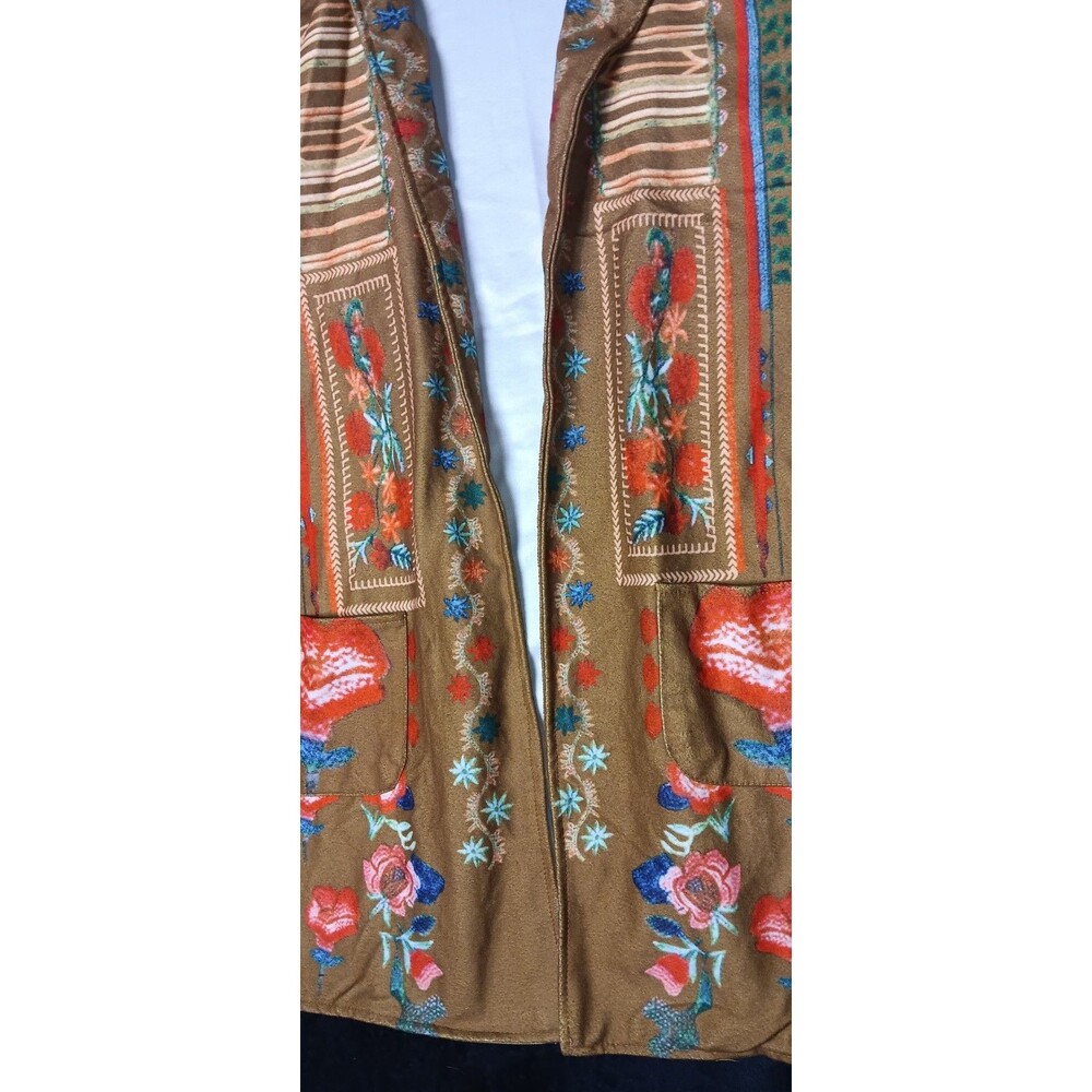 Misslook Hooded Open Front Longline Cardigan Duster Jacket S Boho Festival Folk - Picture 7 of 13